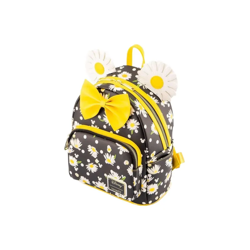 Disney Artificial Leather Backpack Mini Unisex Yellow/Black/White-2