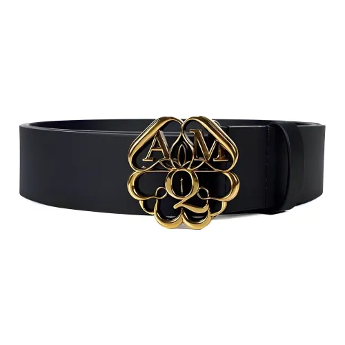 Alexander McQueen Leather Belts Men Black