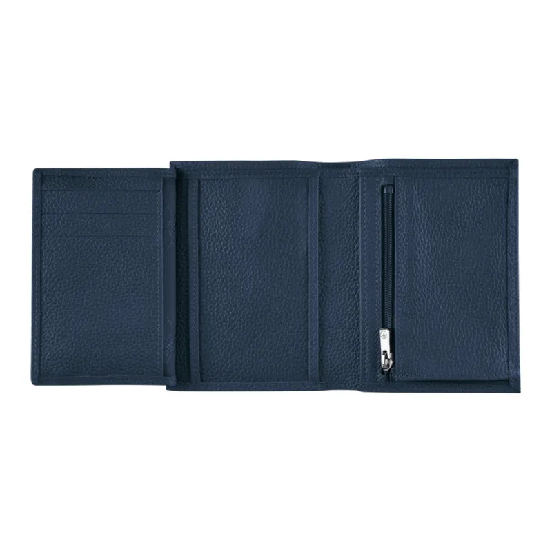 LONGCHAMP Le Foulonné Cow Leather Wallet Men's Marine Blue-1