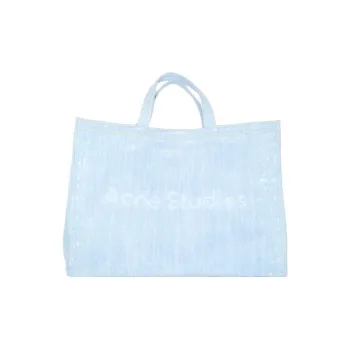 Acne Studios Denim Fabric Tote Bag Shopping Bag Shoulder Bag Handbag Women's Light Blue