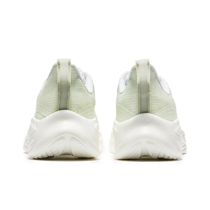 Erke Slip Resistant And Breathable Low Top Sprint Running Shoes Women's White Green-3