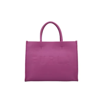 Furla Embossed Grain Leather Tote Bag Shopping Bag Shoulder Bag Crossbody Bag Handbag Medium Size Women's Purple