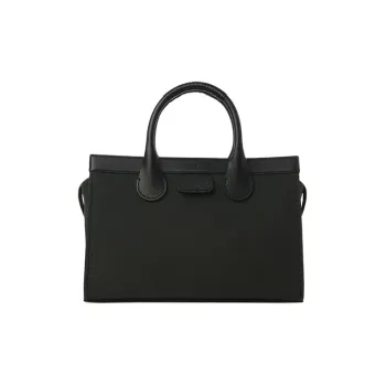 Chloe Edith Canvas With Calfskin Handbag Large Size Men's Black