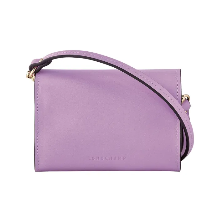 LONGCHAMP BOX-TROT Calfskin Shoulder Bag Crossbody Bag Wallets Small Size Women's Purple-1
