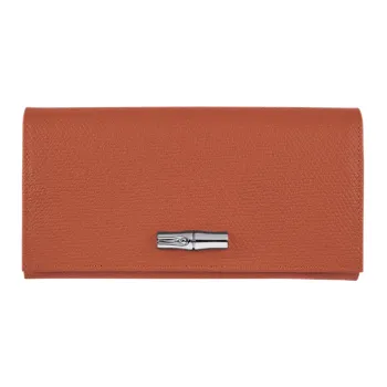 LONGCHAMP Roseau Cow Leather Wallet Women's Brick Red