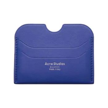 Acne Studios Soft Cow Leather Card Pocket Card Holder Women's Blue