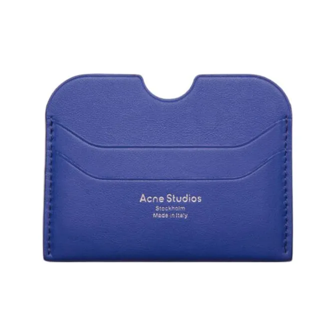 Acne Studios Soft Cow Leather Card Pocket Card Holder Women's Blue-0