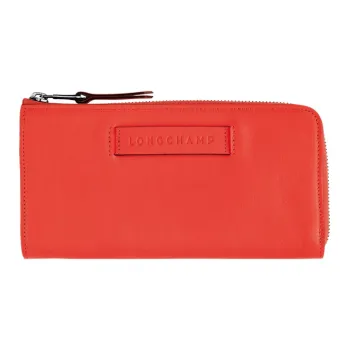 LONGCHAMP 3D Calfskin Wallet Women's Orange