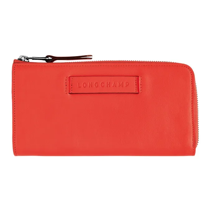 LONGCHAMP 3D Calfskin Wallet Women's Orange-0