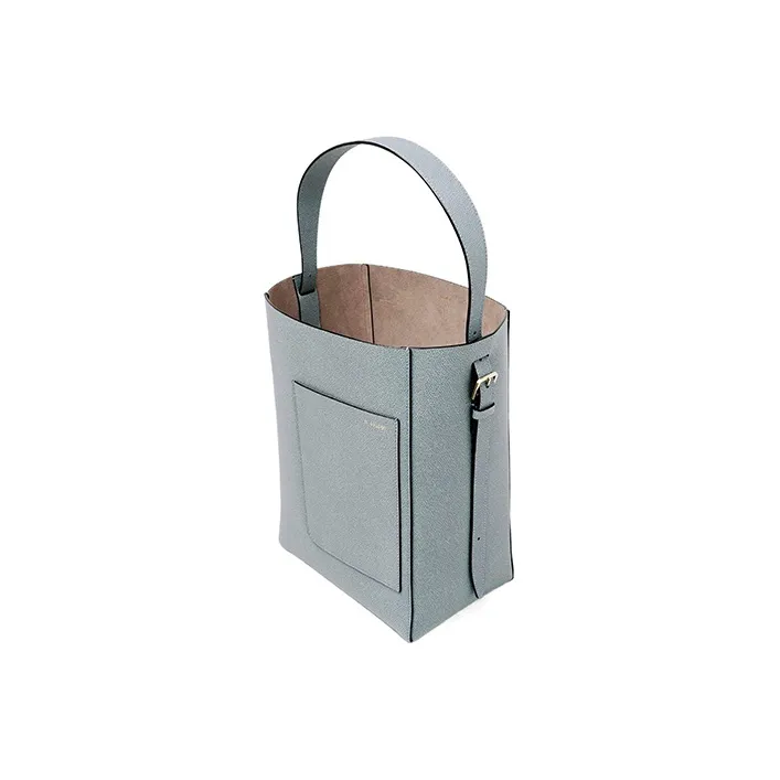 Valextra Calfskin Bucket Bags Crossbody Bag, Shoulder Bag Medium Size Women's Smolder Blue-1
