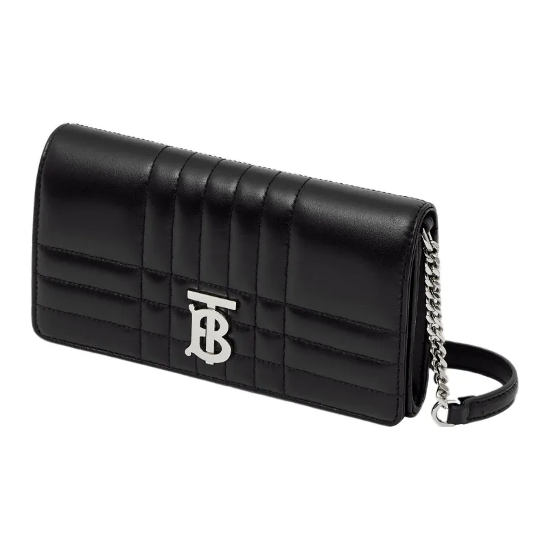 Burberry Lola Lola Bag Lambskin Shoulder Bag Crossbody Bag Chain Wallet Women's Black-2