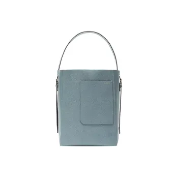 Valextra Calfskin Bucket Bags Crossbody Bag Shoulder Bag Medium Size Women's Smolder Blue