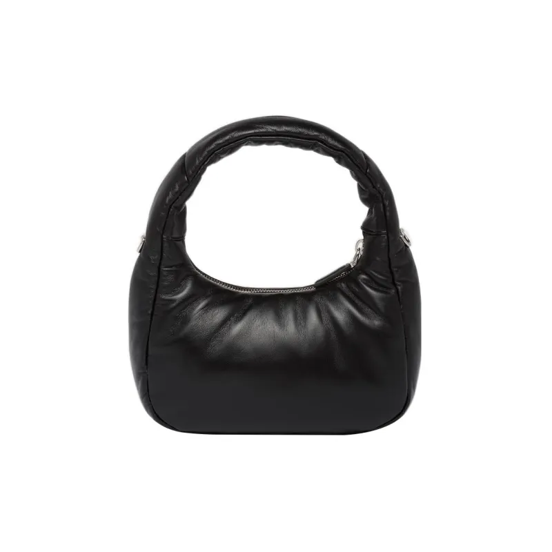 PRADA Soft Sheep Leather Shoulder Bag, Crossbody Bag, Handbag Mini Women's Black-3