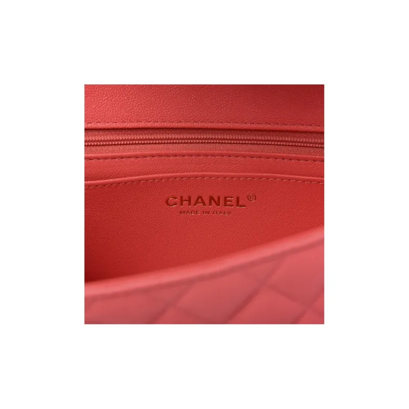 CHANEL Classic Flap CF Calfskin Chain Bag, Shoulder Bag, Crossbody Bag, Handbag Women's Pink-4