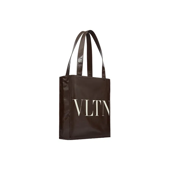 Valentino VLTN Soft Calfskin Tote Bag Shopping Bag Handbag Shoulder Bag Men's Brown-1