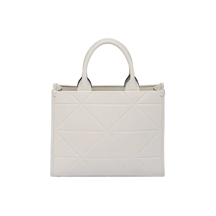 PRADA Leather Tote Bag Shopping Bag Shoulder Bag Crossbody Bag Handbag Medium Size Women's White-2