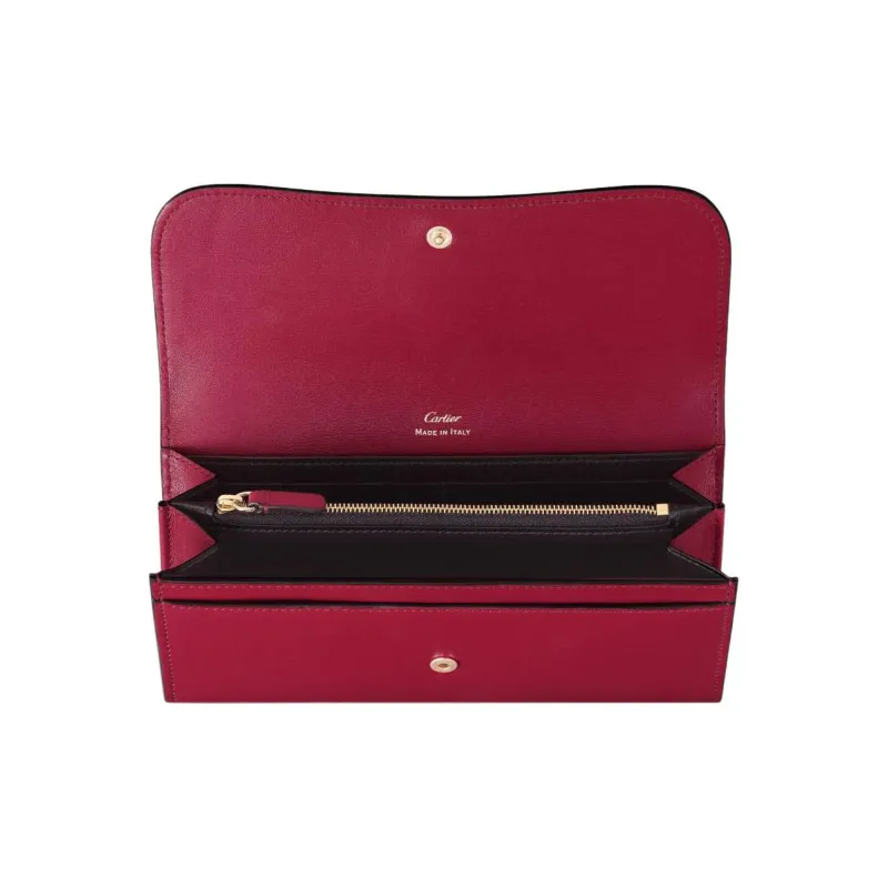 CARTIER Panthère De Cartier Calfskin Wallet Women's Red-2