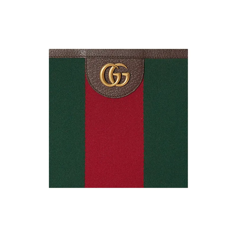 GUCCI Canvas Makeup Bag Men's Green/Red/Brown-8