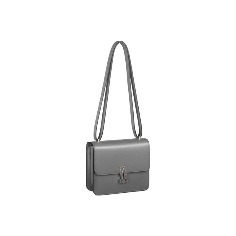 CARTIER Calfskin Shoulder Bag Crossbody Bag Mini Women's Gray-1