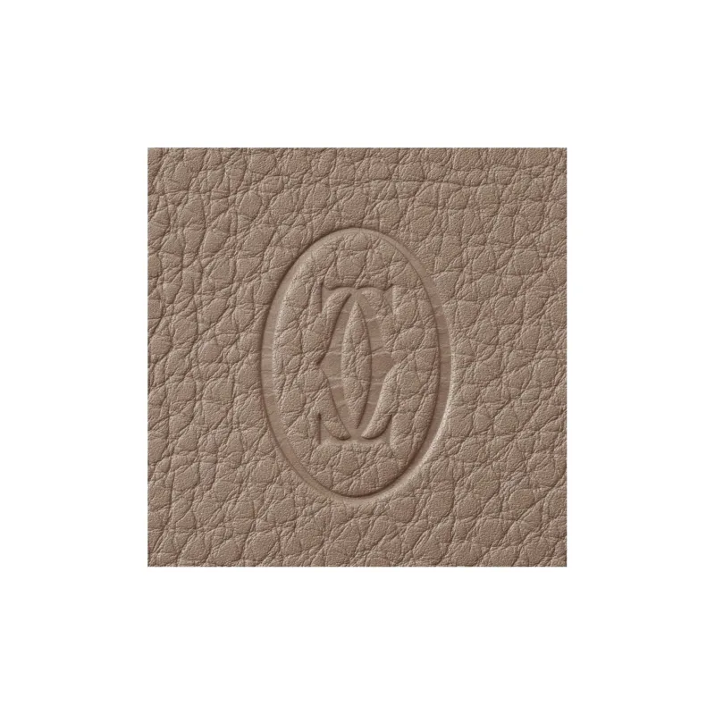 CARTIER Must De Cartier Textured Calfskin Card Holder Men's Taupe-5