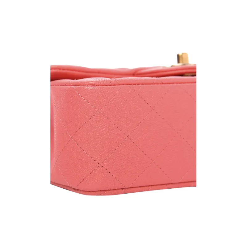 CHANEL Classic Flap CF Calfskin Chain Bag, Shoulder Bag, Crossbody Bag, Handbag Women's Pink-8