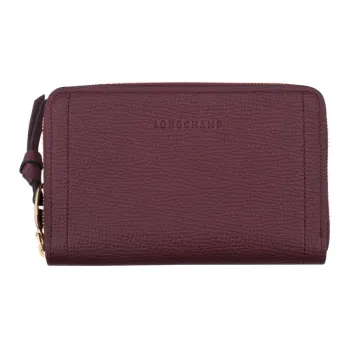 LONGCHAMP Mailbo Grained Cow Leather Wallet Women's Red
