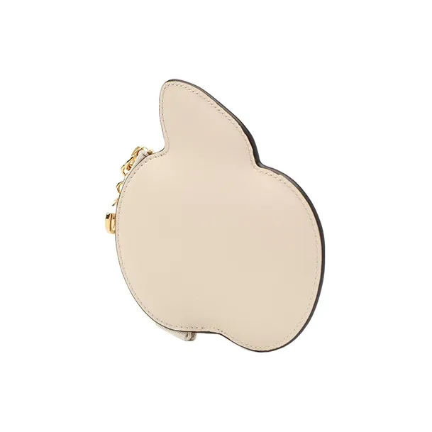 GUCCI Leather Key Pouch Coin Purse Women's White/Red-4