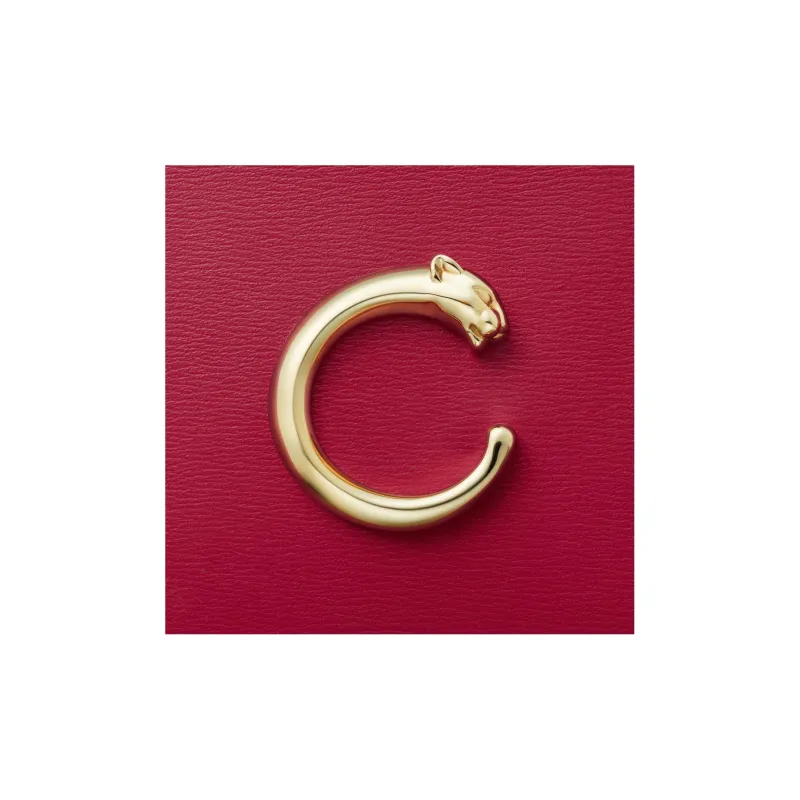 CARTIER Panthère De Cartier Calfskin Card Holder Men's Red-4