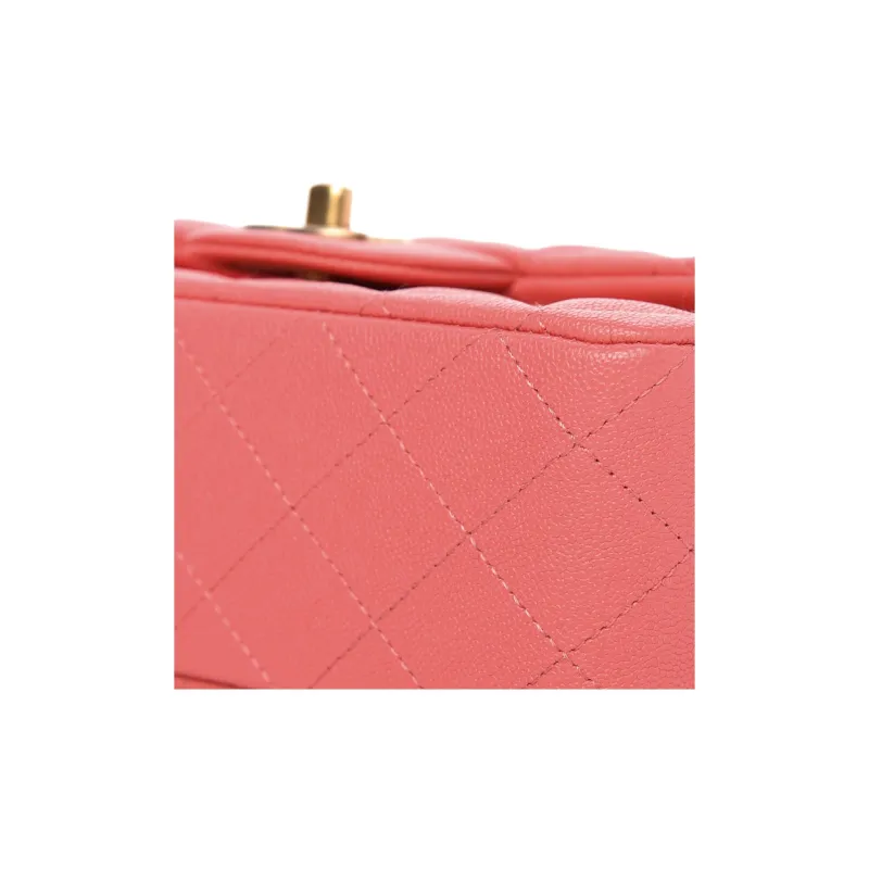 CHANEL Classic Flap CF Calfskin Chain Bag, Shoulder Bag, Crossbody Bag, Handbag Women's Pink-5
