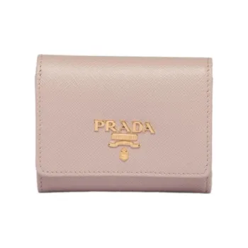 PRADA Saffiano Leather Wallet Mini Women's Light Pink