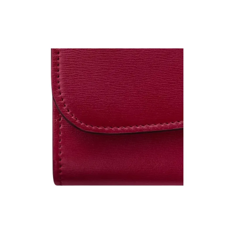 CARTIER Panthère De Cartier Calfskin Wallet Women's Red-5