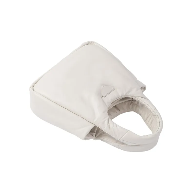 PRADA Soft Sheep Leather Basket Bag Tote Bag, Shopping Bag, Handbag Women's White-1