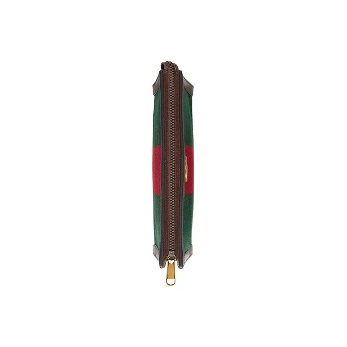 GUCCI Canvas Makeup Bag Men's Green/Red/Brown-6