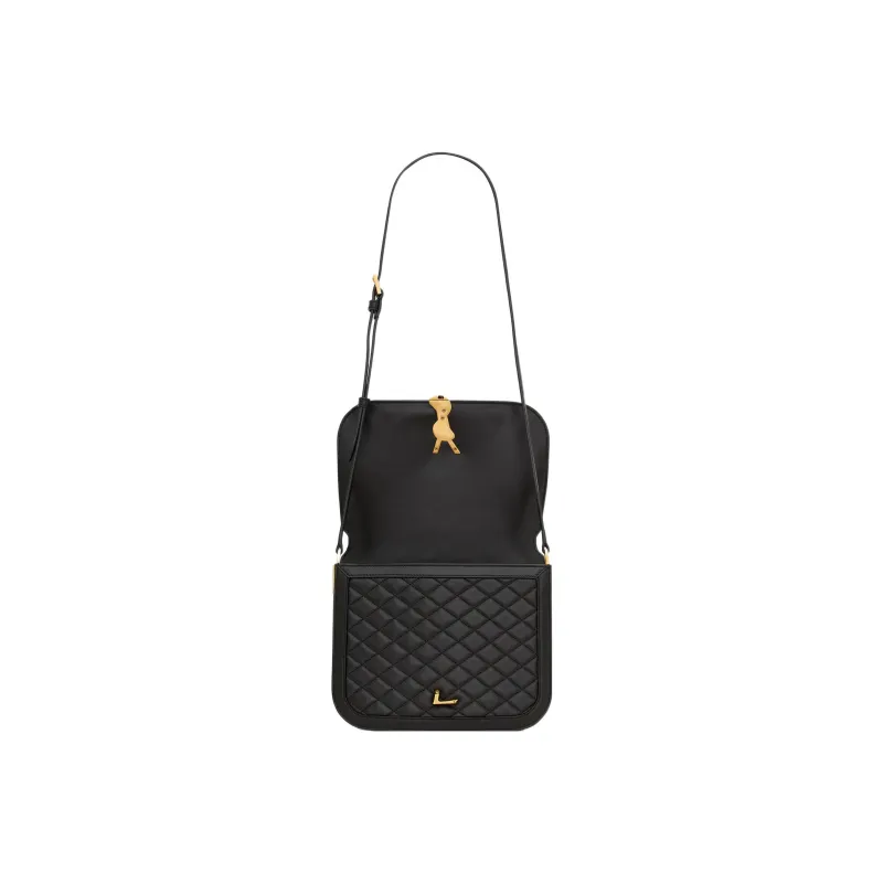 SAINT LAURENT SOLFERINO Soft Quilting Sheepskin Tofu Bag Crossbody Bag Shoulder Bag Women's Black-5