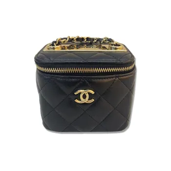 CHANEL Trendy Cc Leather Chain Bag, Box Bag, Makeup Bag, Shoulder Bag, Crossbody Bag Women's Black