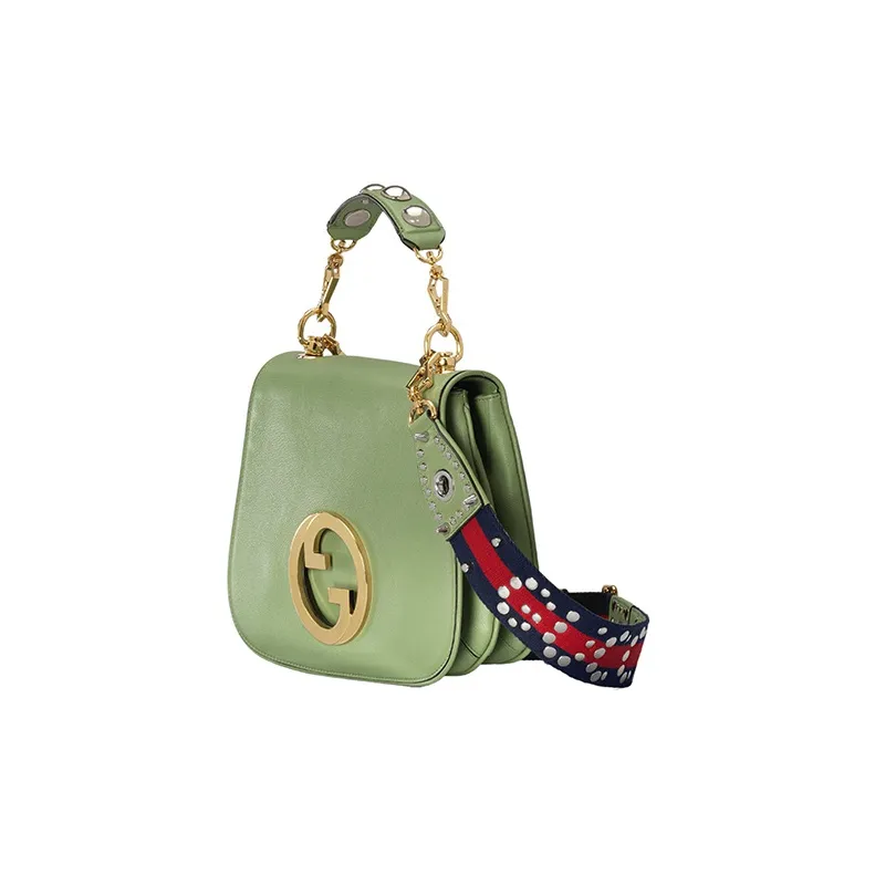 GUCCI Blondie Leather Shoulder Bag Crossbody Bag Handbag Women's Light Green-3
