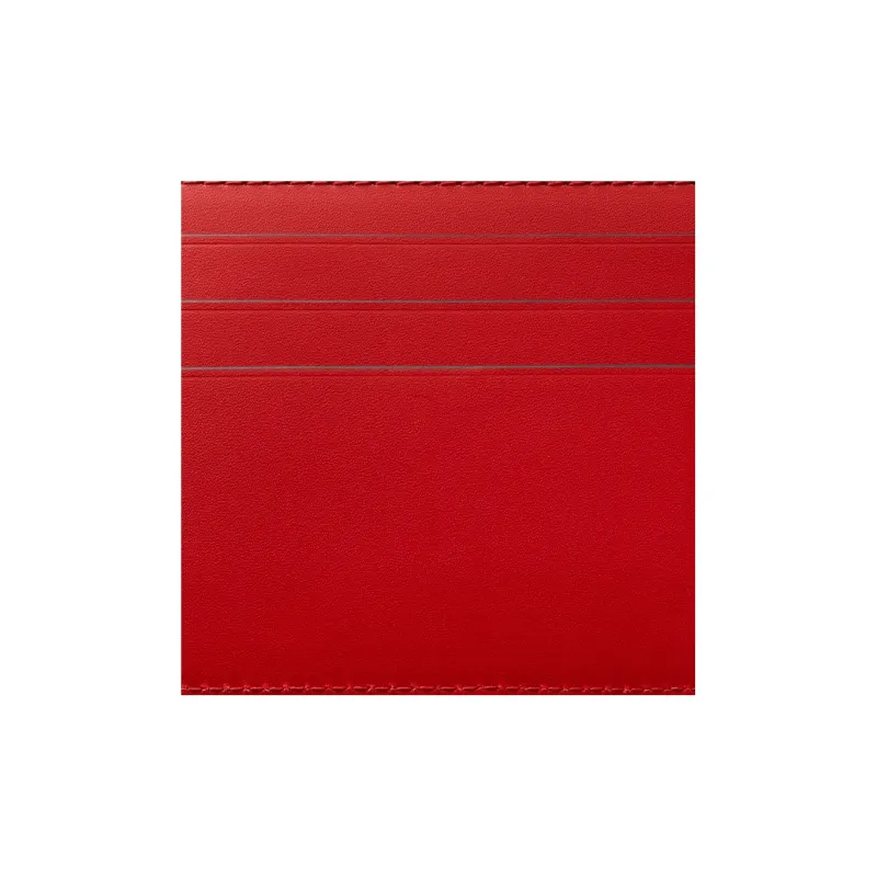 CARTIER Calfskin Card Holder Women's Red-2