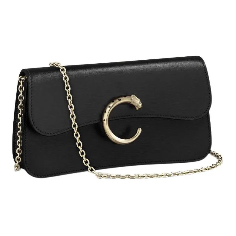 CARTIER Calfskin Crossbody Bags Shoulder Bags Women's Black-0