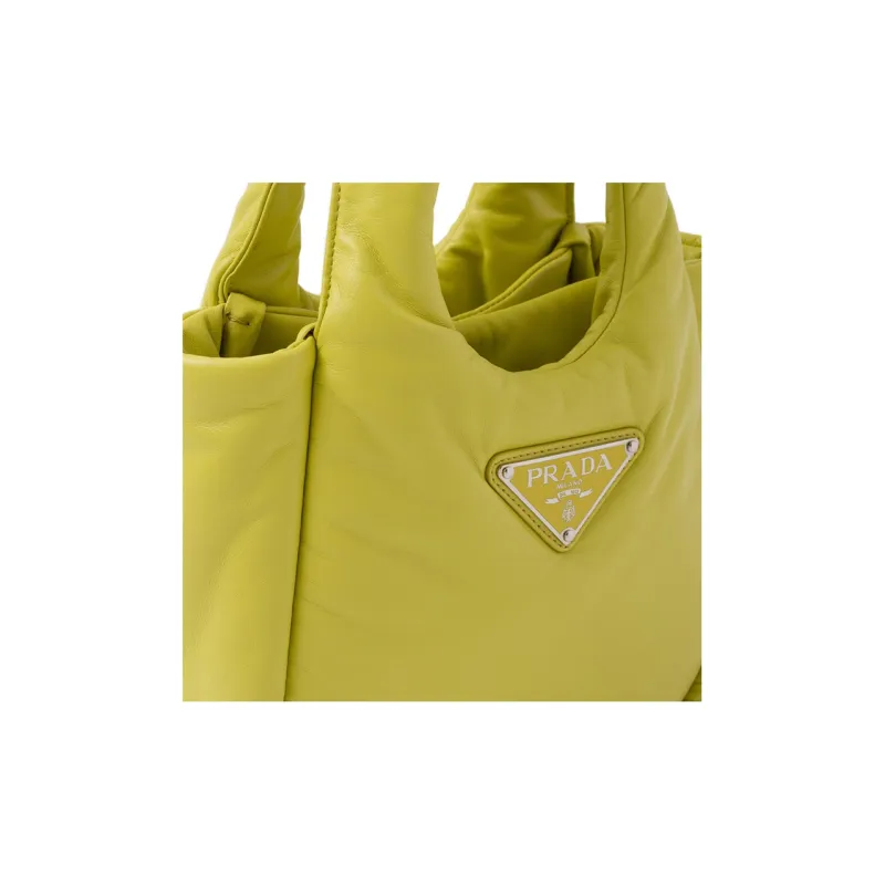 PRADA Soft Sheep Leather Handbag Mini Women's Yellow-4