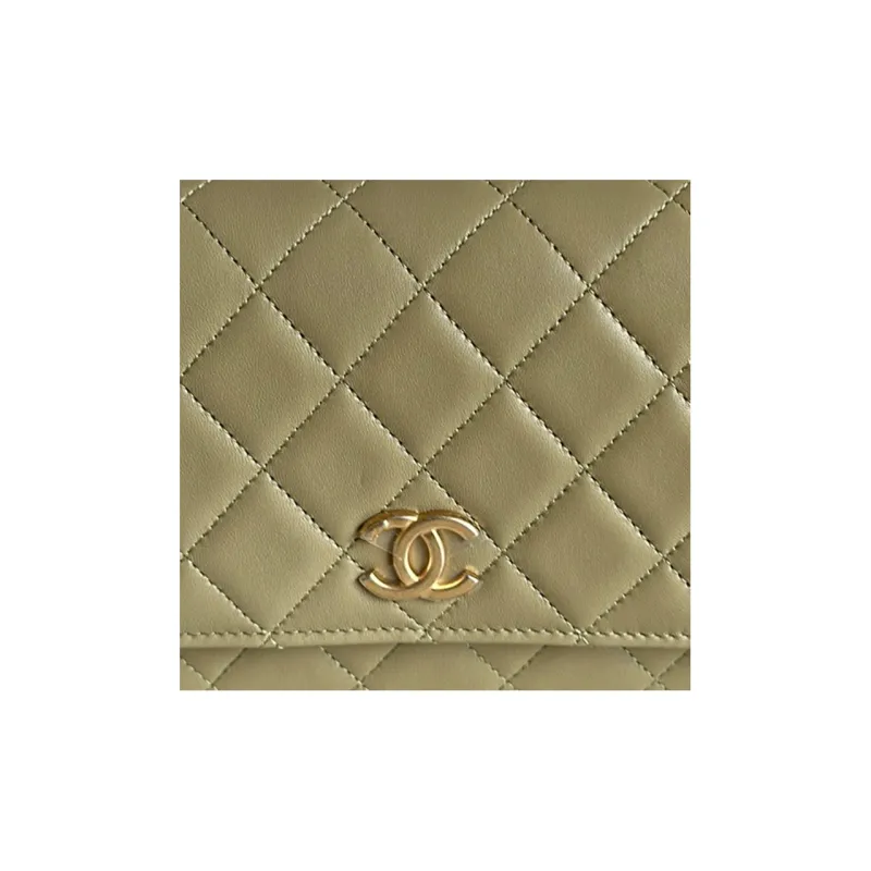 CHANEL WOC Leather Is Worn On A Chain Handle Bag, Kelly Bag, Shoulder Bag, Crossbody Handbag Medium Size Women's Yellow-3
