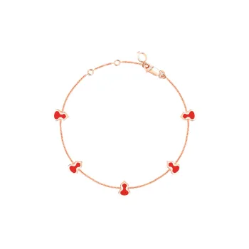 Qeelin Wulu 18K Rose Gold Diamond With Red Enamel Bracelets Women's