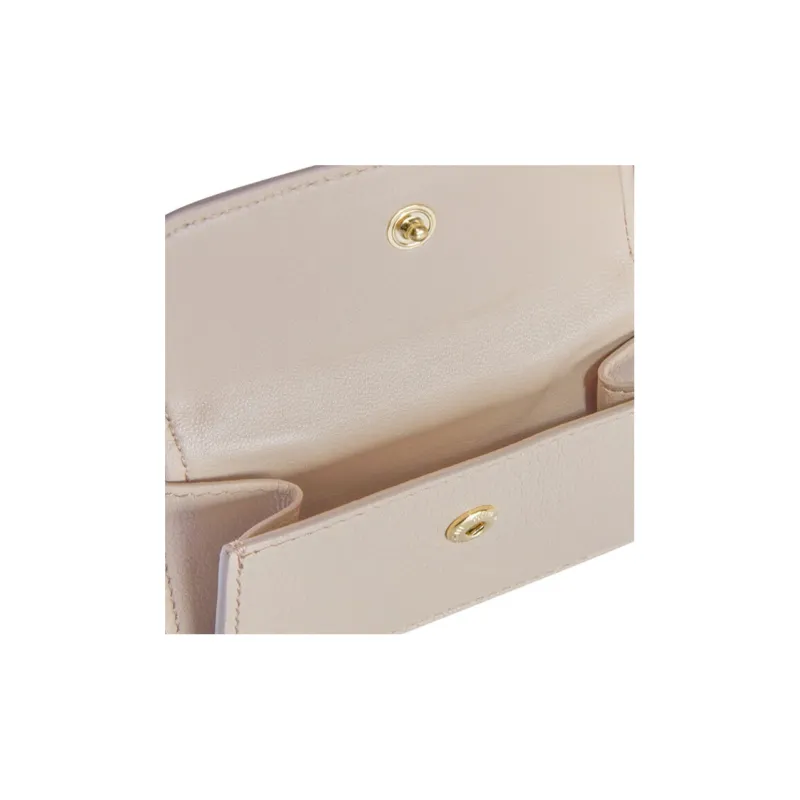 MIU MIU Leather Coin Purse Card Holder Wallet Small Size Women's Eggshell Stone Beige/Light Pink-3