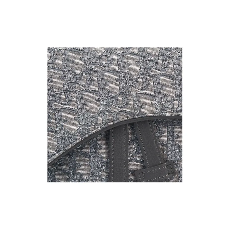 DIOR OBLIQUESaddle Fabric Saddle Bag Shoulder Bag Crossbody Bag Men's Metal Gray-4
