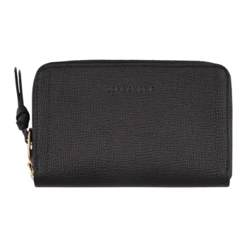 LONGCHAMP Mailbo Grained Cow Leather Wallet Women's Black