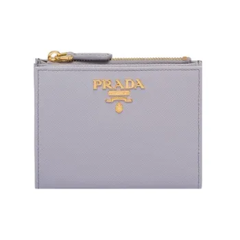 PRADA Saffiano Leather Wallet Small Size Women's Purple