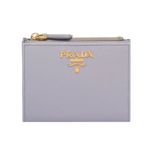 PRADA Saffiano Leather Wallet Small Size Women's Purple