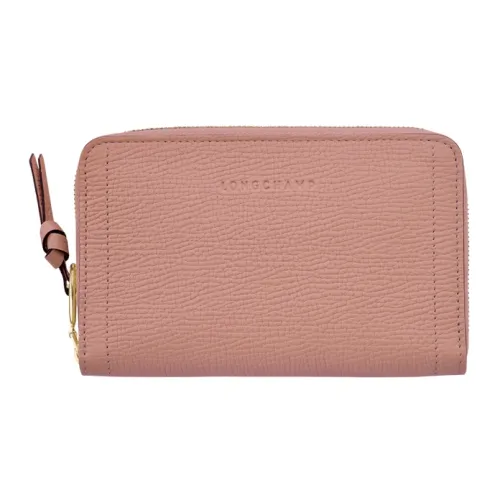 LONGCHAMP Mailbo Grained Cow Leather Wallet Women's Pink