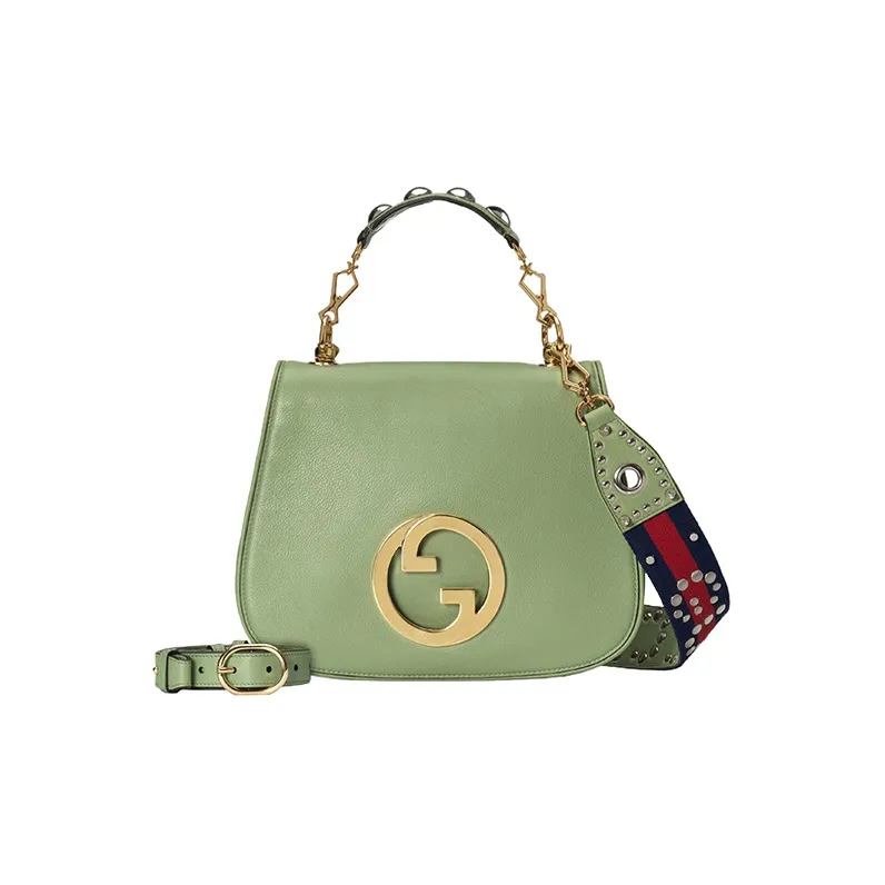 GUCCI Blondie Leather Shoulder Bag Crossbody Bag Handbag Women's Light Green-1