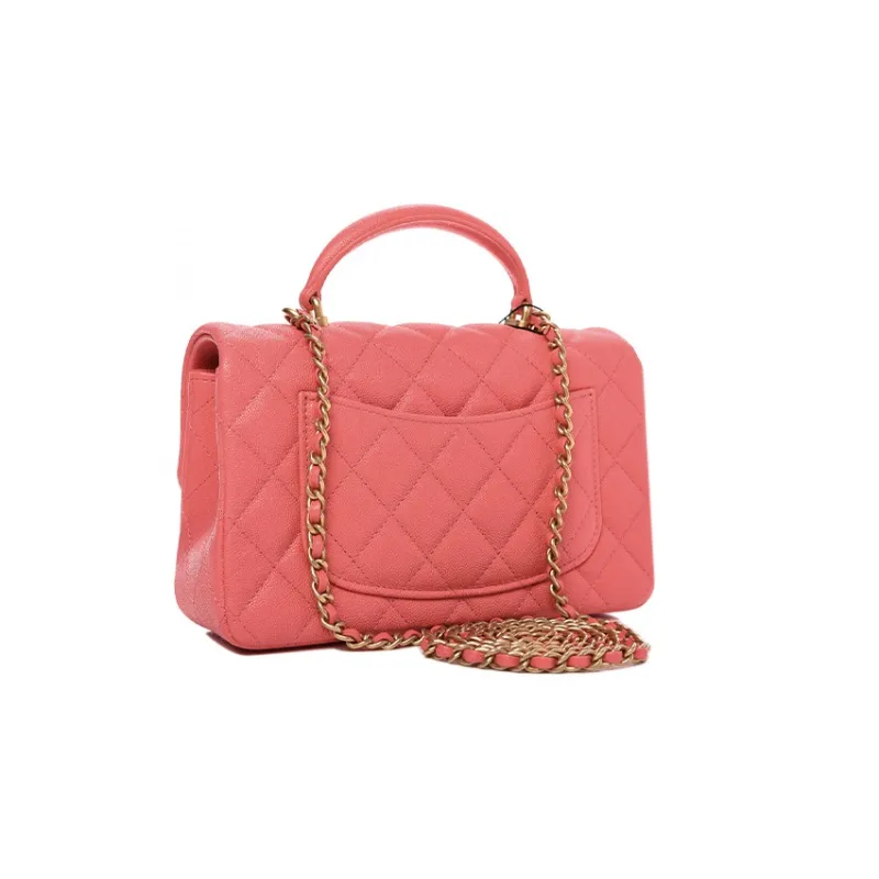 CHANEL Classic Flap CF Calfskin Chain Bag, Shoulder Bag, Crossbody Bag, Handbag Women's Pink-1