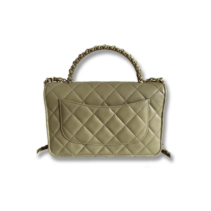 CHANEL WOC Leather Is Worn On A Chain Handle Bag, Kelly Bag, Shoulder Bag, Crossbody Handbag Medium Size Women's Yellow-1